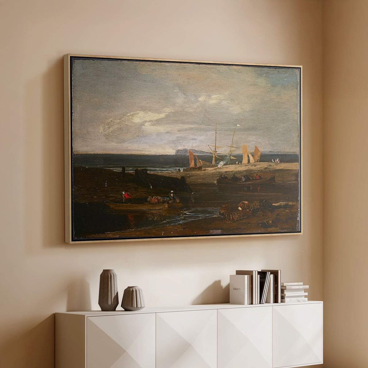 A Scene on the English Coast, c. 1798 - Floater Framed Canvas Print