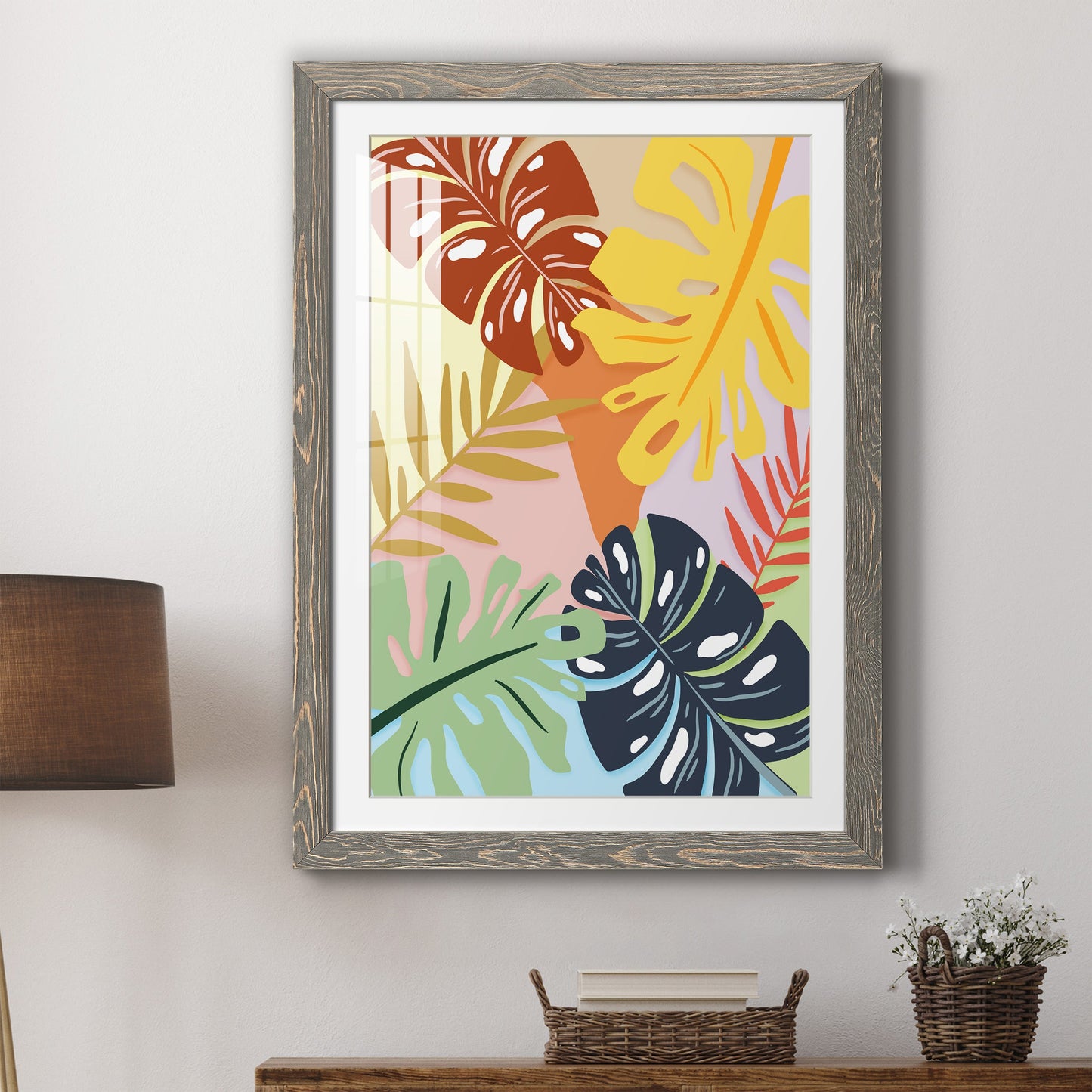 Tropical Foliage II - Premium Framed Print - Distressed Barnwood Frame - Ready to Hang