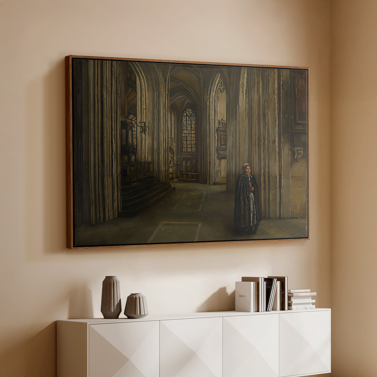 Interior of a Church, 1871 - Floater Framed Canvas Print