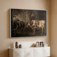 Portraits of Two Extraordinary Oxen, Property of the Earl of Powis, 1814 - Floater Framed Canvas Print