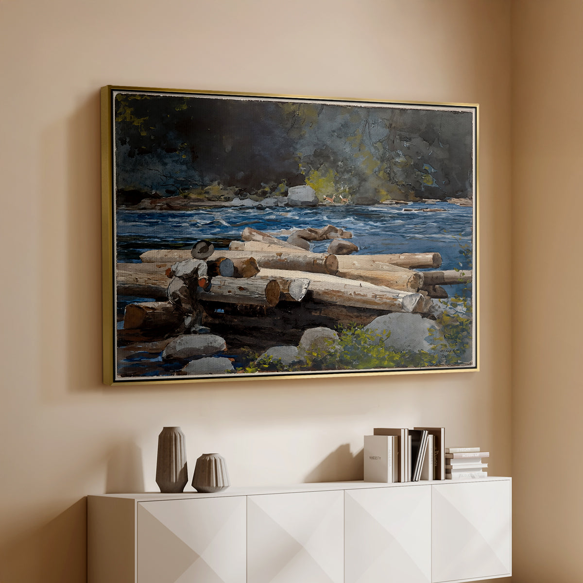 Hudson River, 1892 - Floater Framed Canvas Print