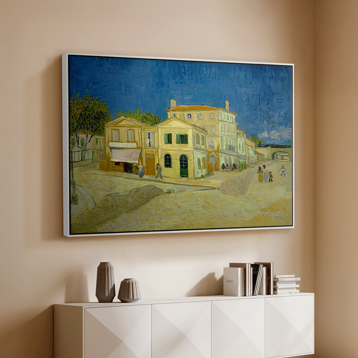 The Yellow House (The Street), 1888 - Floater Framed Canvas Print