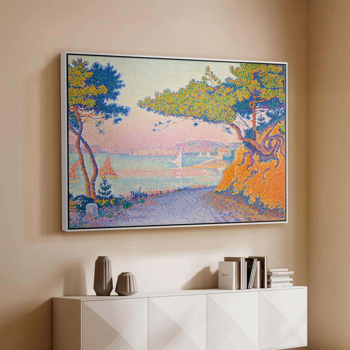 Golfe Juan, 1896 - Floater Framed Canvas Print