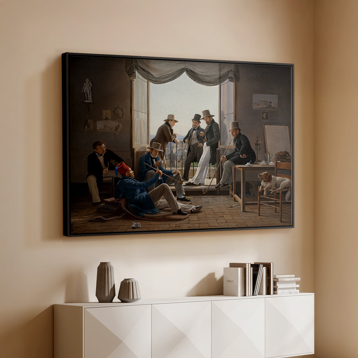A Group of Danish Artists in Rome, 1837 - Floater Framed Canvas Print