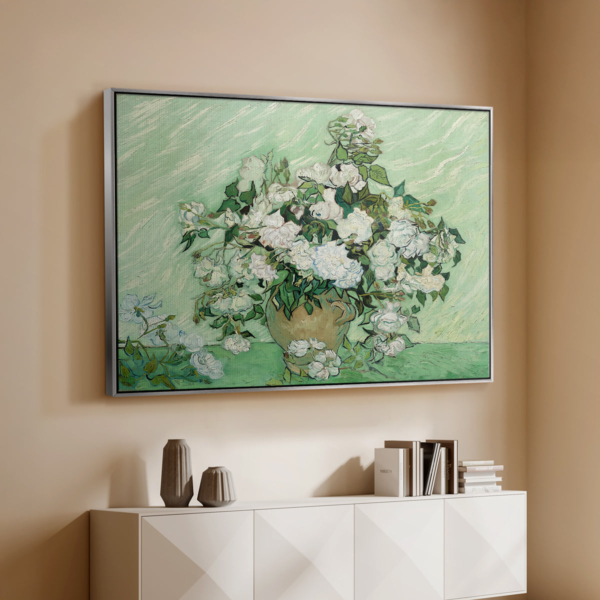 Roses, 1890 - Floater Framed Canvas Print