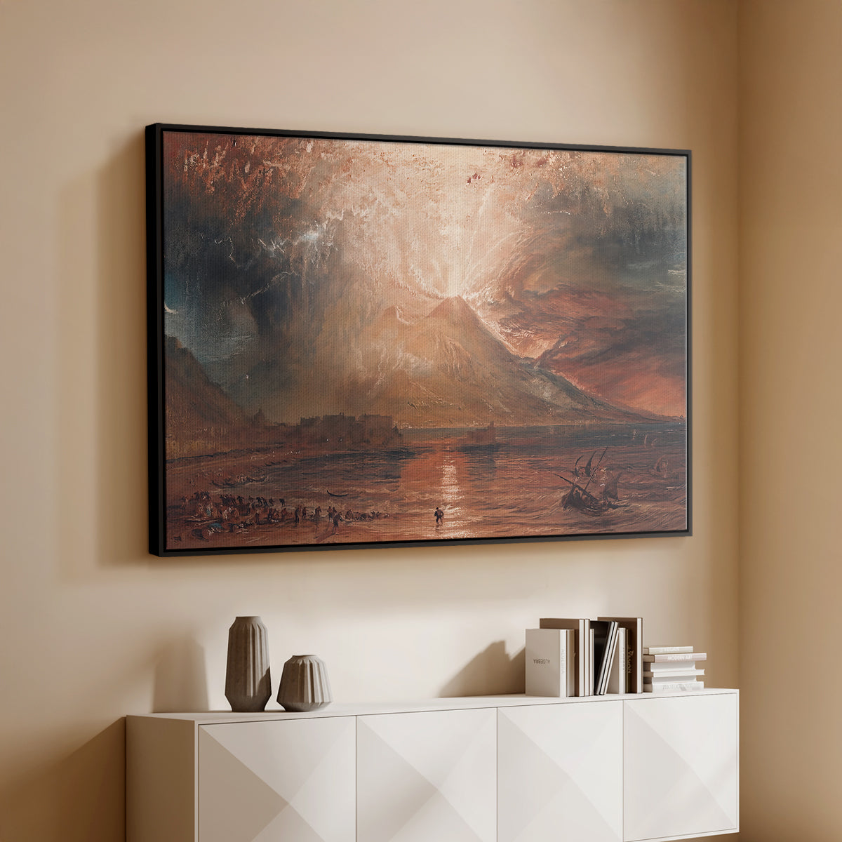 Vesuvius in Eruption, c. 1817 - Floater Framed Canvas Print