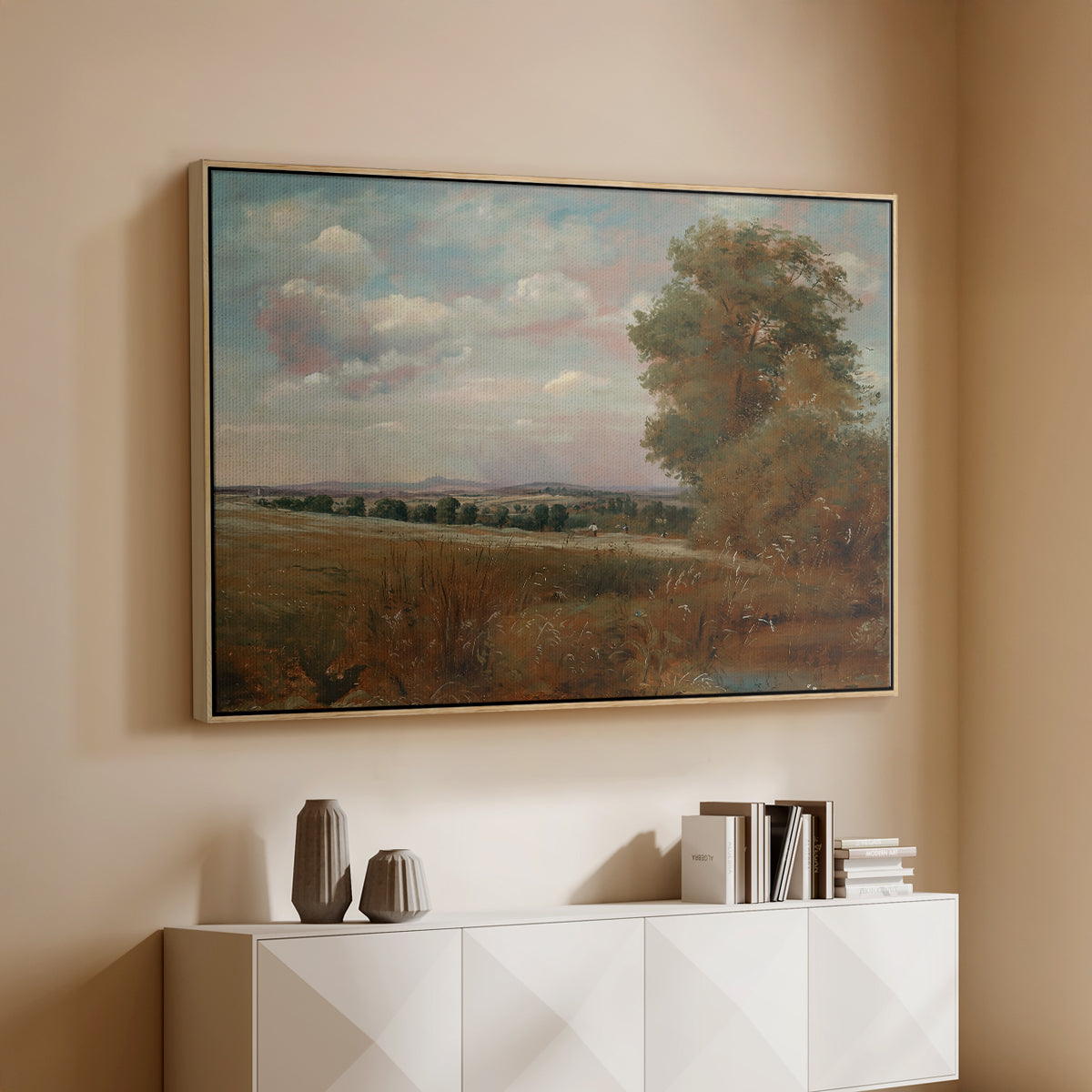 Landscape at Hampstead, with Harrow in the Distance, c. 1849-1855 - Floater Framed Canvas Print