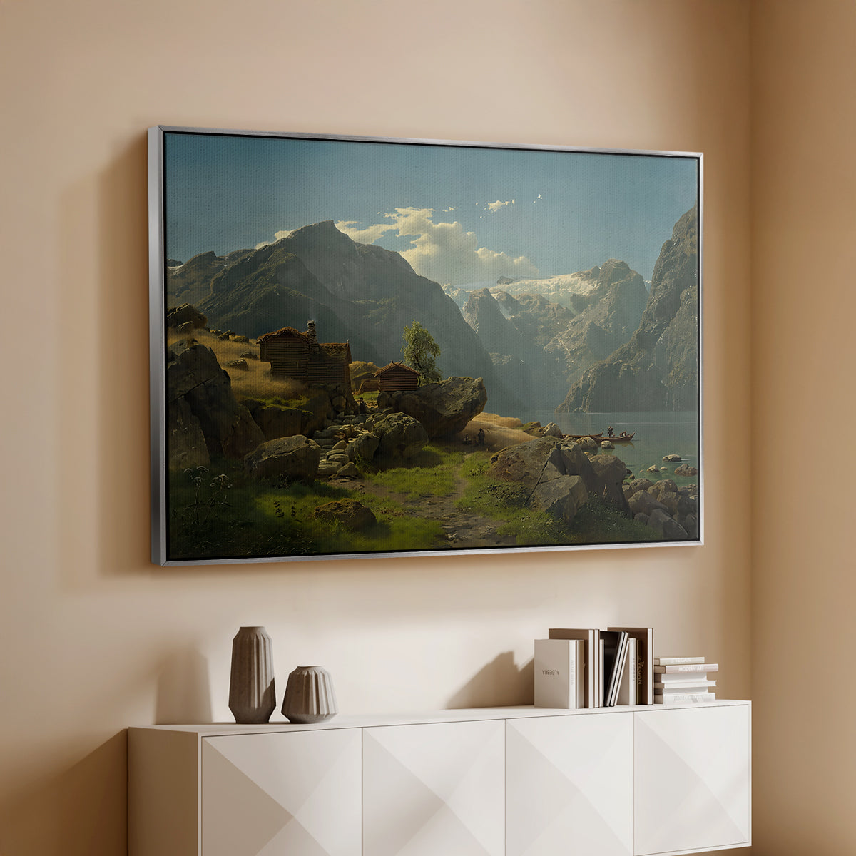 Balestrand, 1848 - Floater Framed Canvas Print