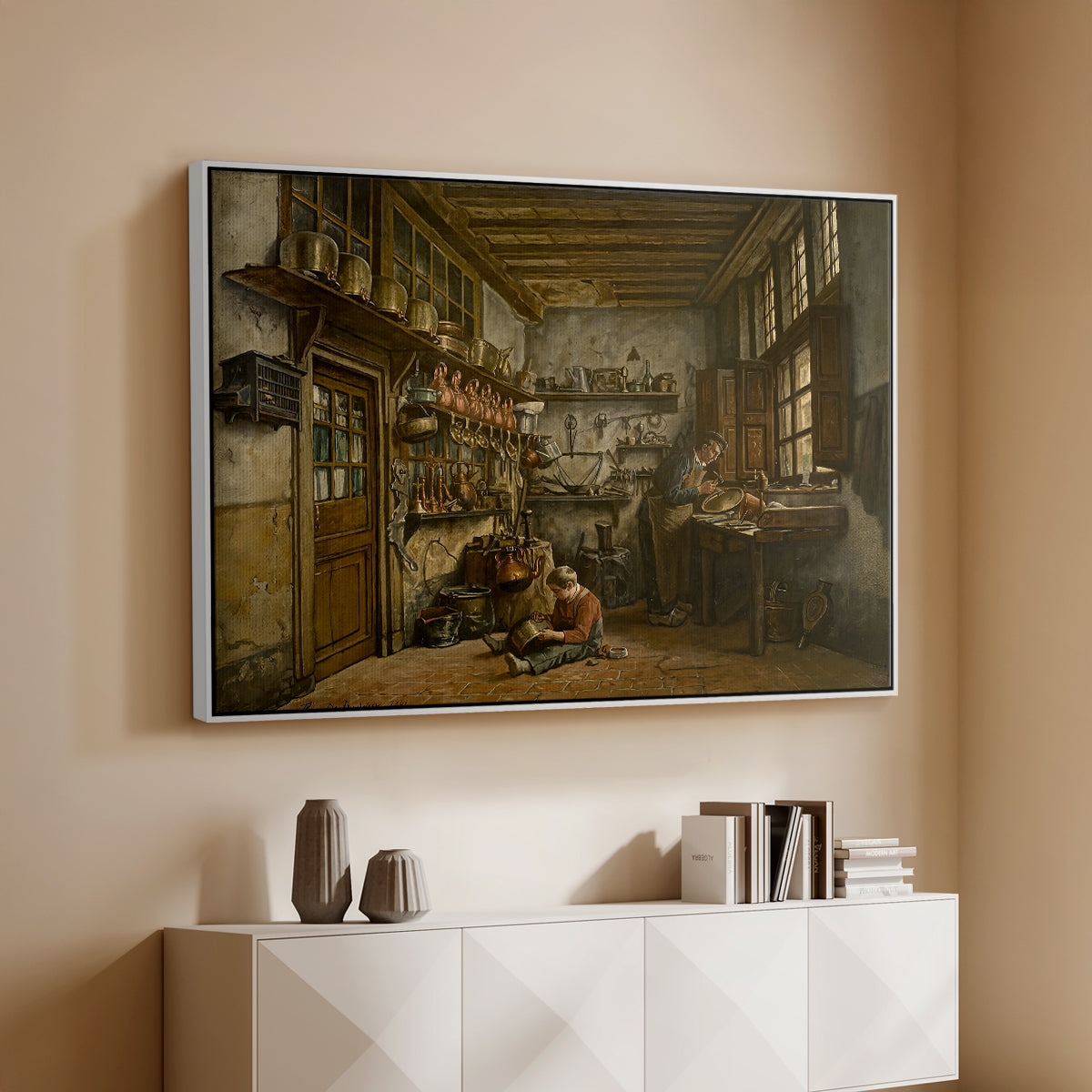 The Tinker, 1861 - Floater Framed Canvas Print