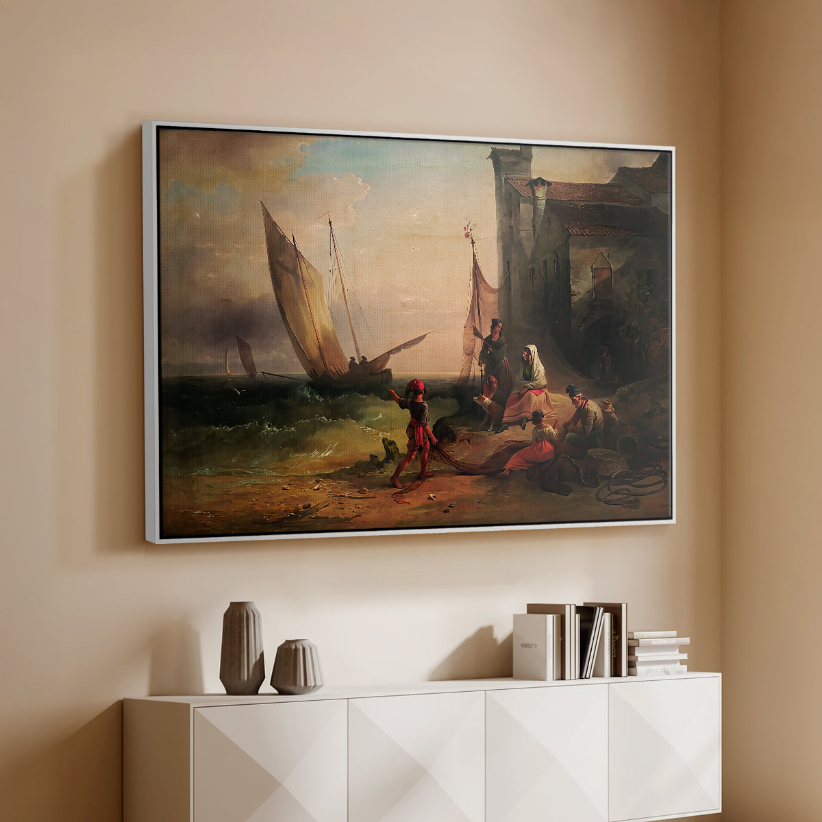 Fisherman's Family from Chioggia, 1838 - Floater Framed Canvas Print
