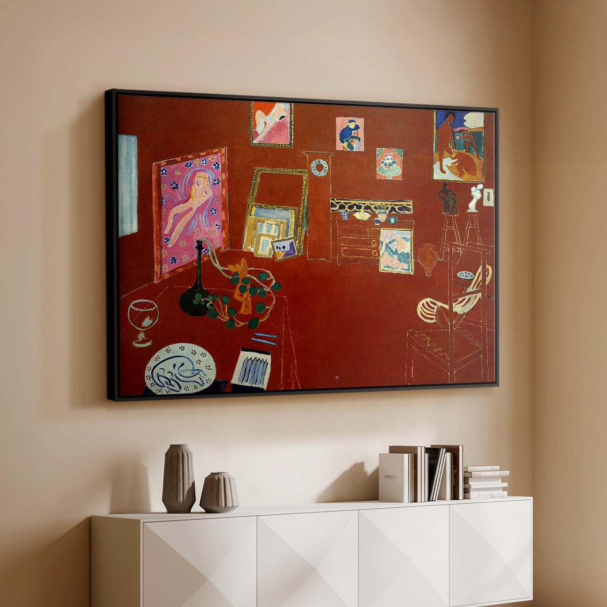 The Red Studio (L'Atelier Rouge), 1911 - Floater Framed Canvas Print