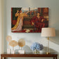 Canvas art print featuring an interior composition with woman and gilded elements suggesting restriction, displayed above a styled console table