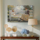 Canvas art print featuring a soft domestic composition of parent and child, displayed above a styled console table