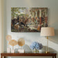 Canvas art print featuring a historical battle scene filled with movement and conflict, displayed above a styled console table