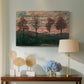 Canvas art print featuring a stylized nature scene with strong outlines and simple composition, displayed above a styled console table
