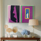 Canvas art print featuring an expressive collage with simplified shapes and visual rhythm, displayed above a styled console table