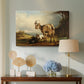 Canvas art print featuring a rural livestock composition, displayed above a styled console table