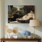 Canvas art print featuring a classical composition uniting sensual and mythological elements, displayed above a styled console table