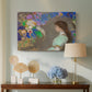 Canvas art print featuring an expressive composition with dreamlike elements, displayed above a styled console table