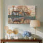Canvas art print featuring a transitional abstraction, displayed above a styled console table