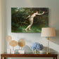 Canvas art print featuring an expressive figure study outdoors, displayed above a styled console table