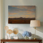Canvas art print featuring a romantic landscape with layered terrain and soft evening light, displayed above a styled console table