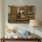Canvas art print featuring an architectural scene emphasizing depth and symmetry, displayed above a styled console table