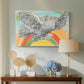 Canvas art print featuring a stylized animal form representing peace, displayed above a styled console table