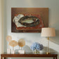 Canvas art print featuring a minimal tabletop composition centered on a fish, displayed above a styled console table