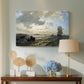 Canvas art print featuring a nautical landscape with boats in light coastal wind, displayed above a styled console table