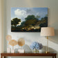 Canvas art print featuring a Rococo landscape with sheep across field, displayed above a styled console table