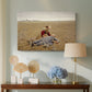 Canvas art print featuring a realistic depiction of fatigue and hardship in countryside, displayed above a styled console table