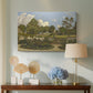 Canvas art print featuring a natural scene with cultivated plants and tranquil atmosphere, displayed above a styled console table