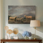 Canvas art print featuring a pastoral scene with sheep arranged in rural field, displayed above a styled console table