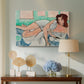 Canvas art print featuring a Fauvist figure study of a woman resting indoors, displayed above a styled console table