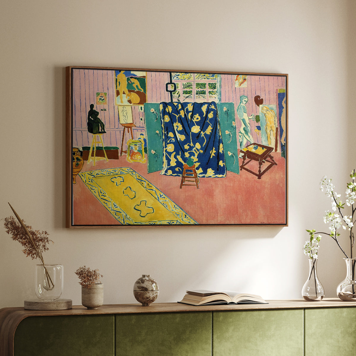 The Pink Studio (L'Atelier Rose), 1911 - Floater Framed Canvas Print