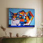 Cassie Thinking about Cubism - Floater Framed Canvas Print