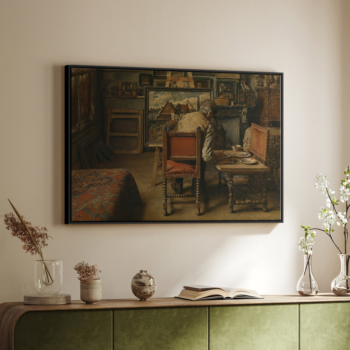 The Retoucher (The Restorer), 1876 - Floater Framed Canvas Print