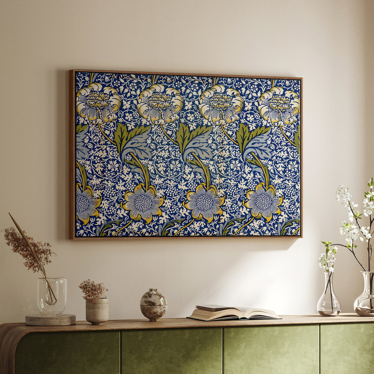 Kennet - Indigo/Gold, 1883 - Floater Framed Canvas Print