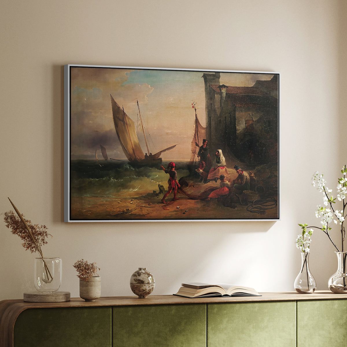 Fisherman's Family from Chioggia, 1838 - Floater Framed Canvas Print