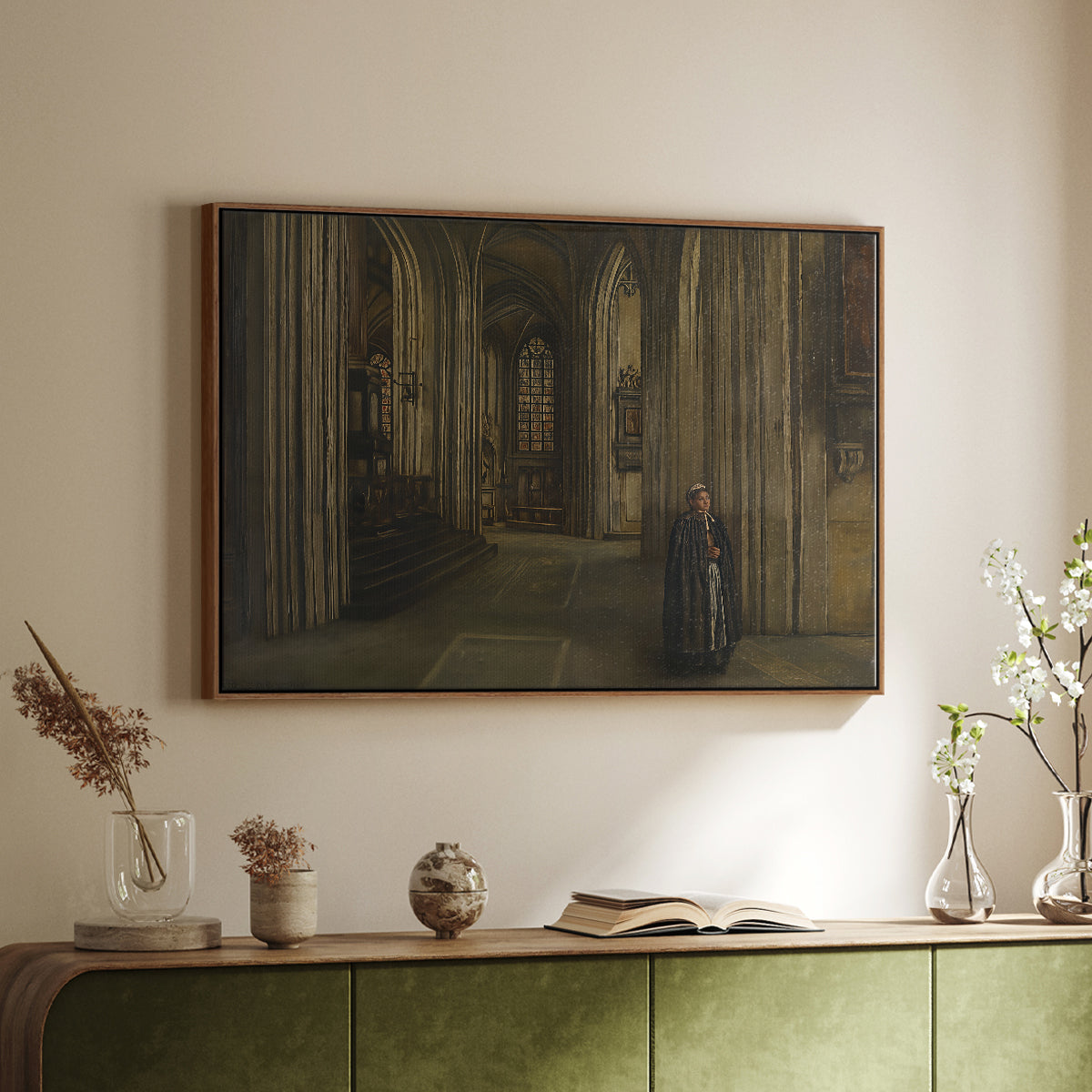 Interior of a Church, 1871 - Floater Framed Canvas Print