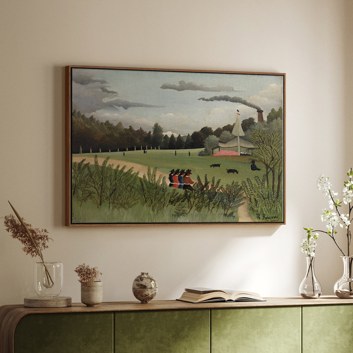 The Chair Factory at Alfortville, 1897 - Floater Framed Canvas Print