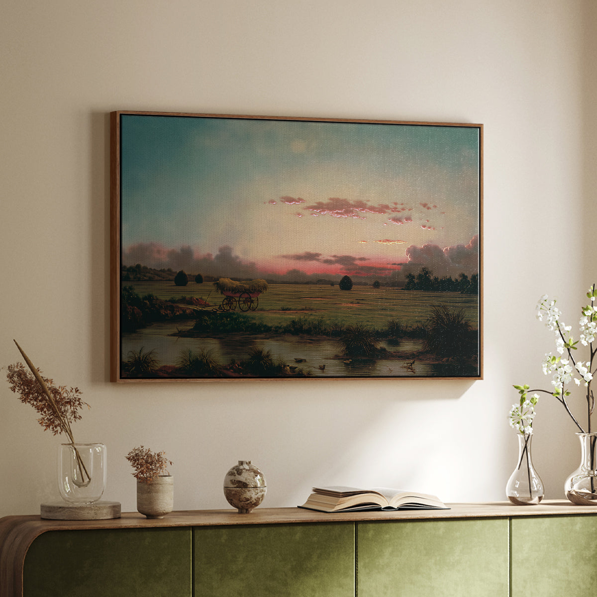 The Marshes at Rhode Island, 1866 - Floater Framed Canvas Print
