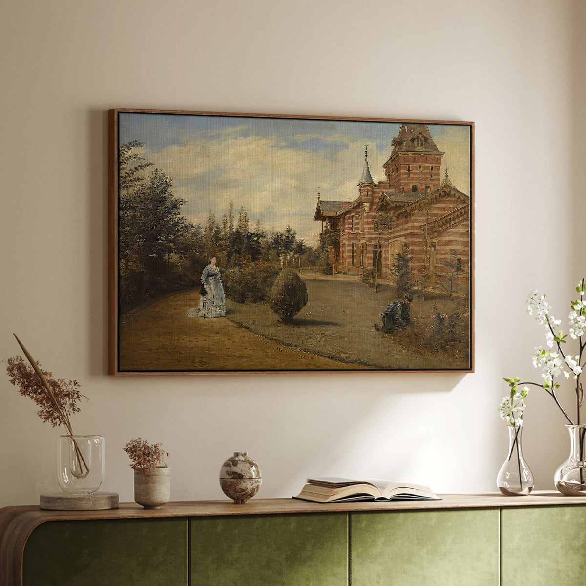 The Country House of Gustave Coûteaux, 1871 - Floater Framed Canvas Print