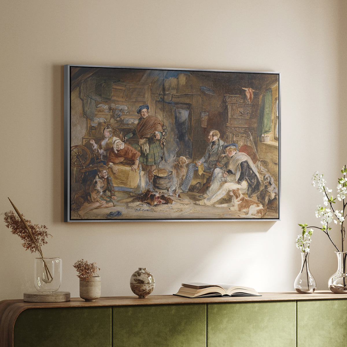 Highland Hospitality, 1832 - Floater Framed Canvas Print