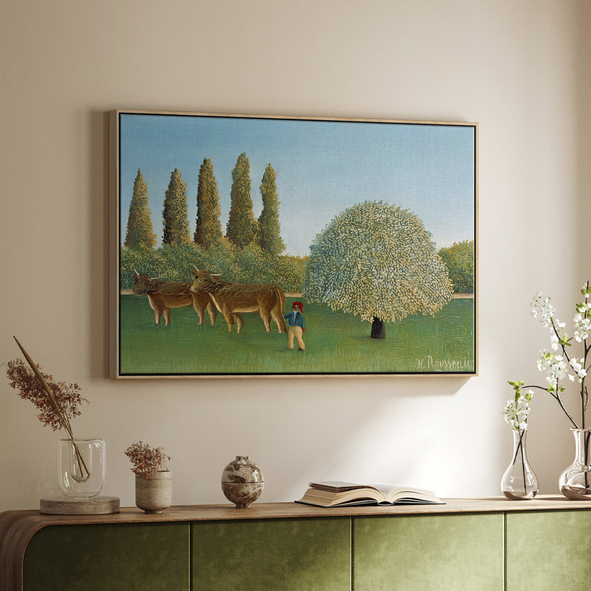 Meadlowland (The Pasture), 1910 - Floater Framed Canvas Print