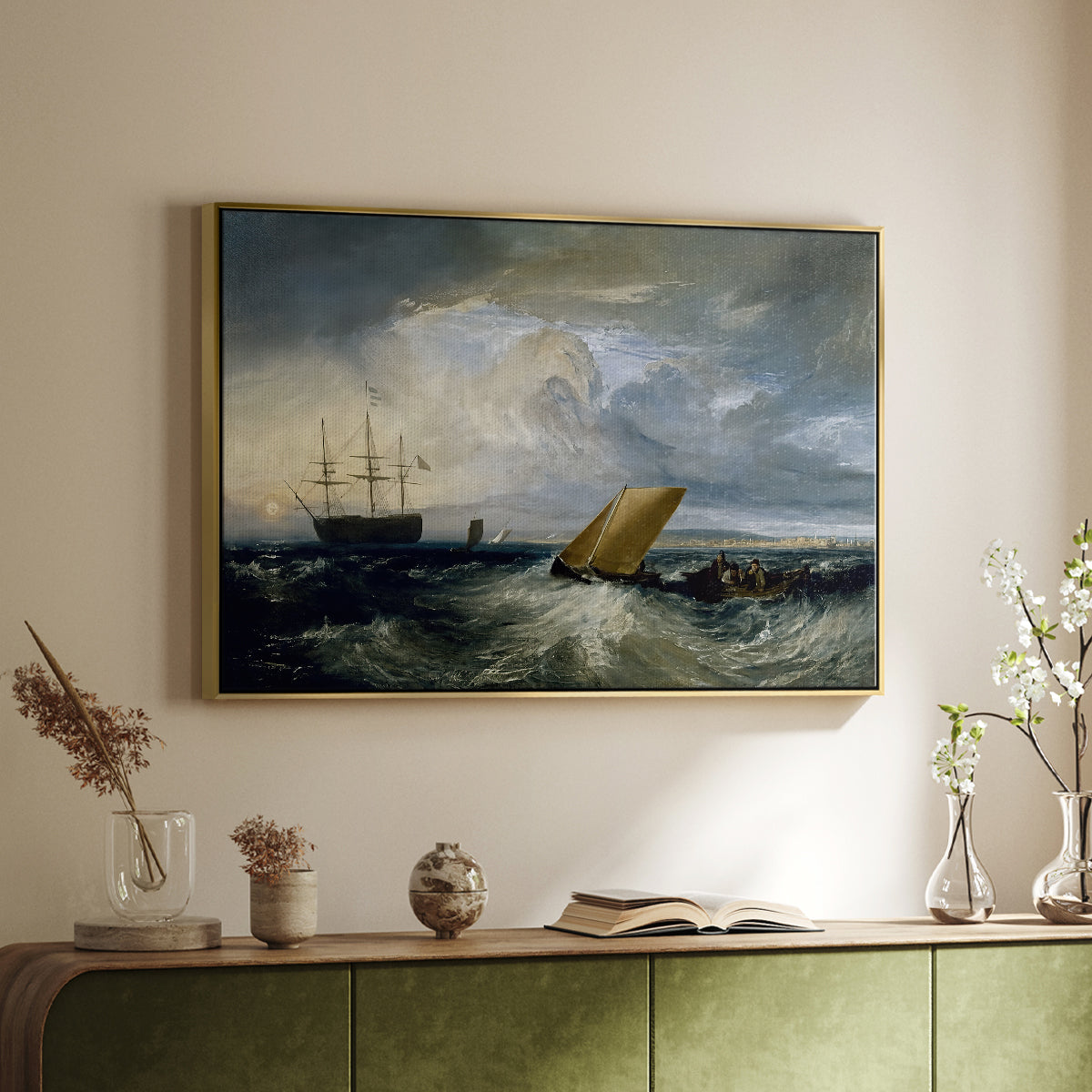 Sheerness as Seen from the Nore, 1808 - Floater Framed Canvas Print