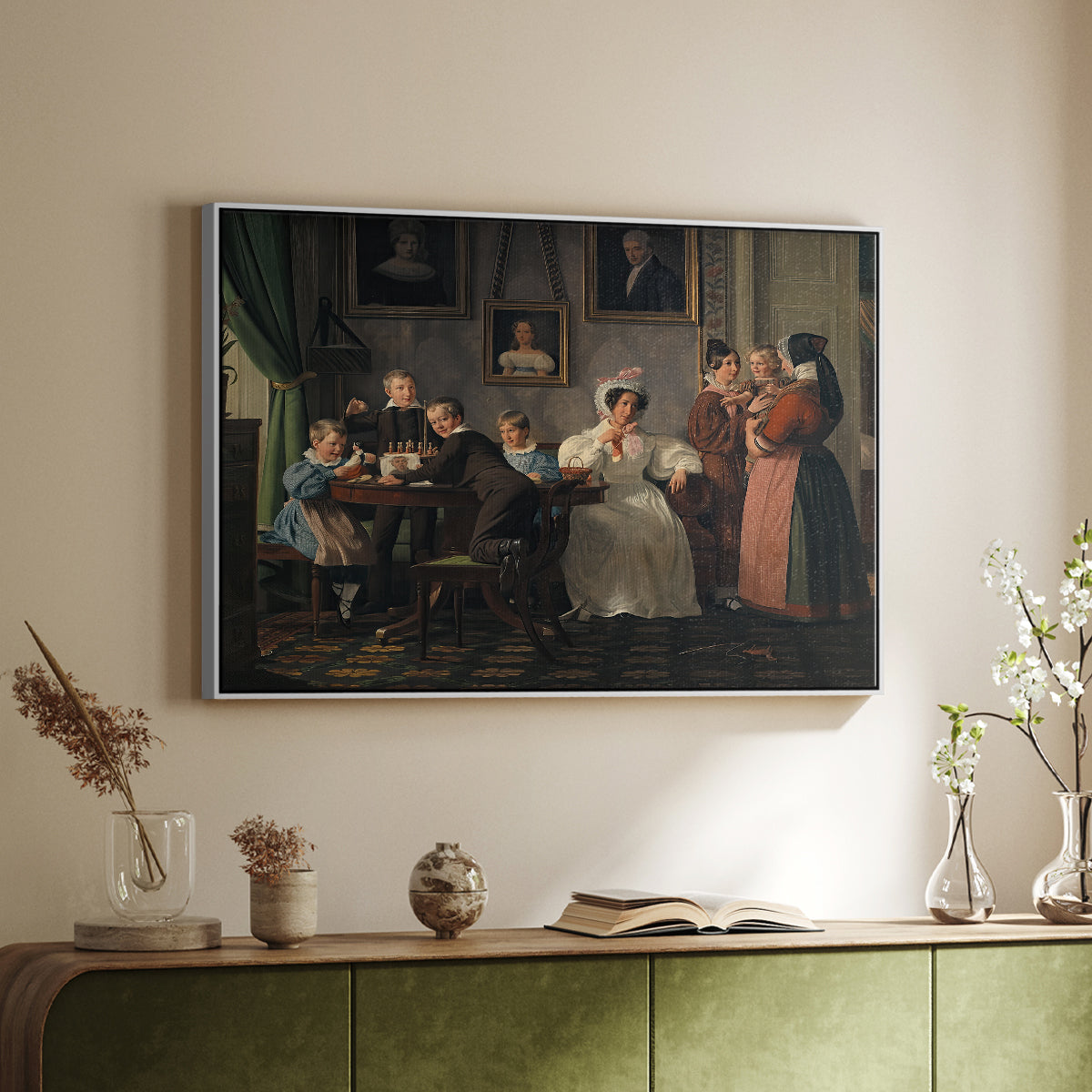 The Waagepetersen Family, 1836 - Floater Framed Canvas Print