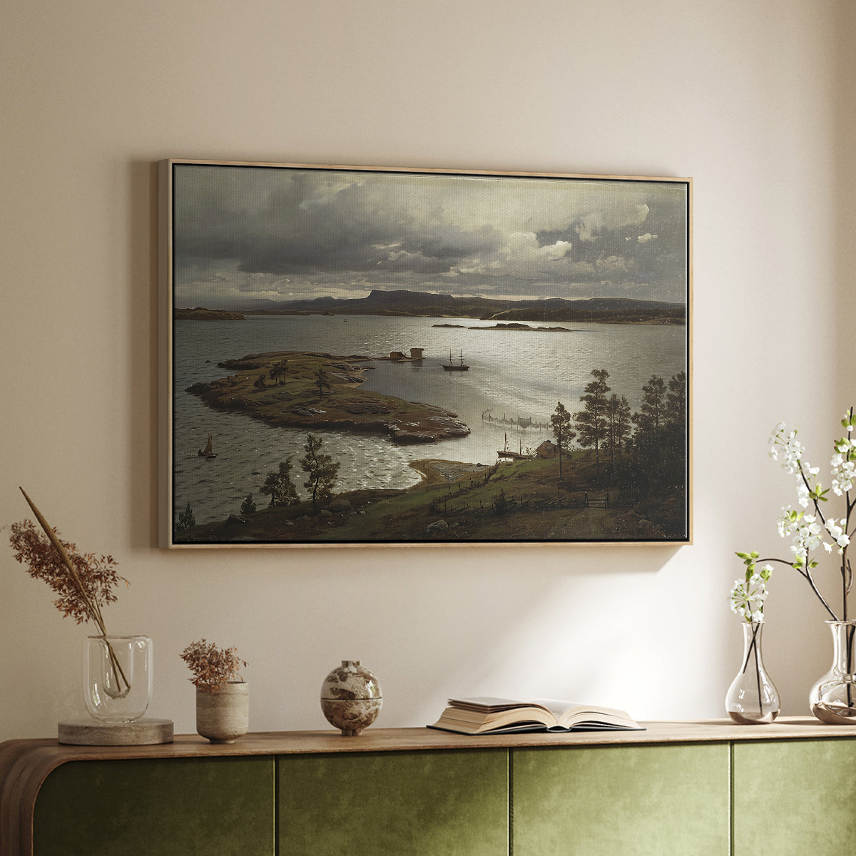 The Fjord at Sandviken (Sandviksfjorden), 1879 - Floater Framed Canvas Print