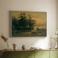 Wallowing Deer on the Shore of a Mountain Lake, c. 1850 - Floater Framed Canvas Print
